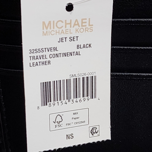 Michael Kors Jet Set Continental Wristlet Wallet Black - Picture 5 of 6